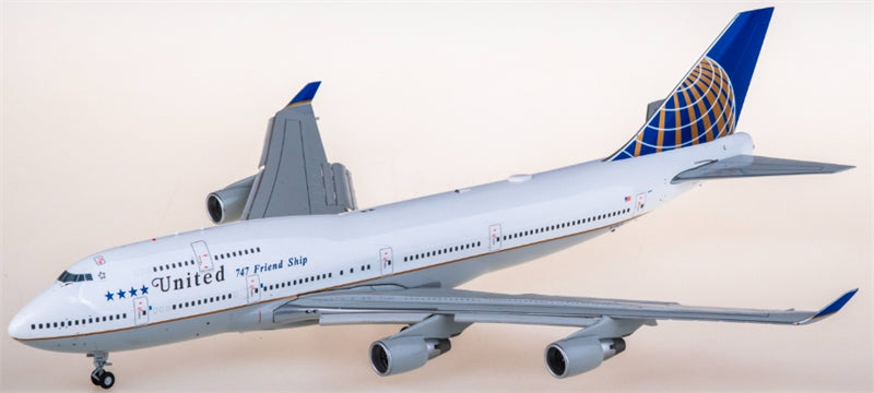 JC Wings United Airlines Boeing 747-400 N118UA flaps down 1:200 Diecast Model view 2