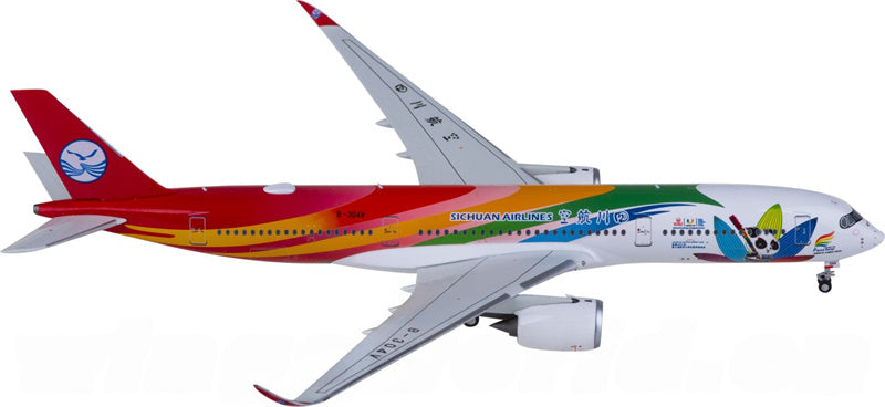 NG Models Sichuan Airlines Airbus A350-900 B-304V 1:400 Diecast Model view 4