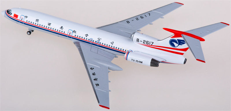 NG Models China Southwest Airlines for Tupolev TU-154M B-2617 1:400 Airplane Pre-built  Airliner Model Display