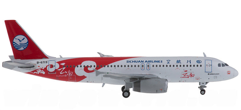 JC Wings Sichuan Airlines Airbus A320 B-6719 Yunnan Painting 1:400 Diecast Model view 4