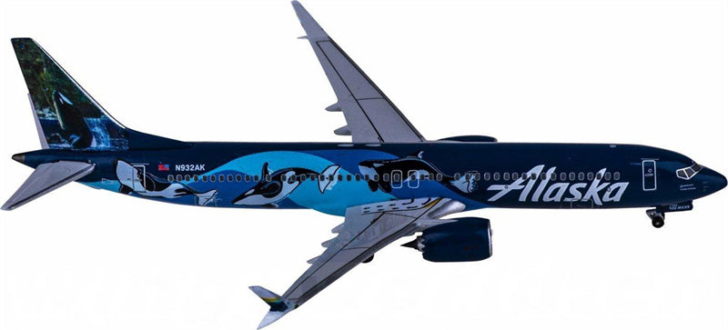 AeroClassics Alaska Airlines Boeing 737 MAX 9 N932AK 1:400 Diecast Model view 2