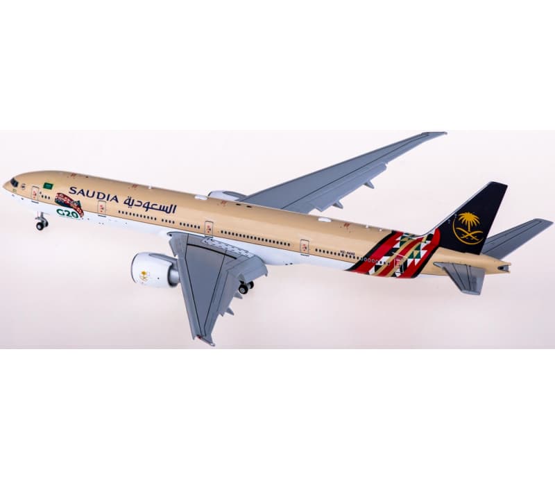 JC Wings Saudia Boeing 777-300ER HZ-AK42 Flaps down 1:400 Aircraft Pre-built  Airliner Model Display