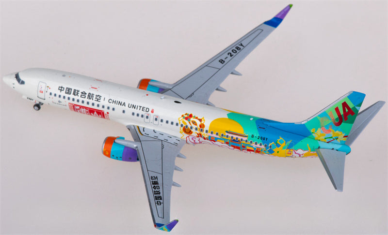 NG Models China United Airlines Boeing 737-800 B-208Y 1:400 Diecast Model view 4