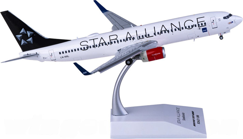 JC Wings SAS Boeing 737-800 LN-RRL Star Alliance Flaps Down 1:200 Diecast Model view 1