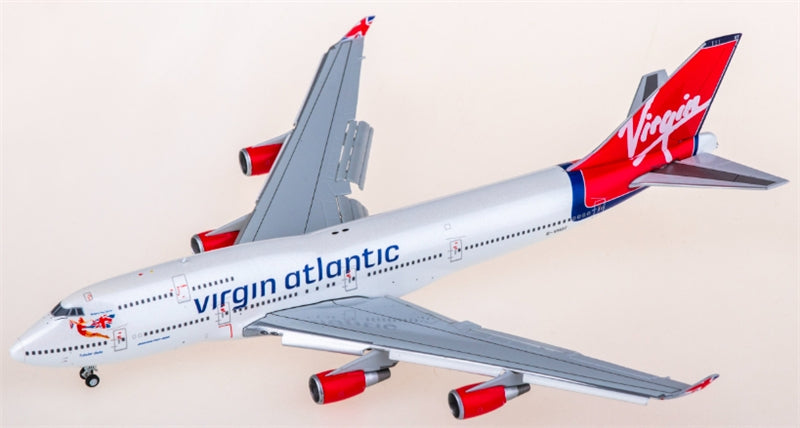 JC Wings Virgin Atlantic Boeing 747-400 G-VHOT flaps down 1:400 Diecast Model view 2
