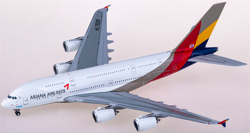 JC Wings Asiana for Airbus A380 HL7626 1:400 Airplane Pre-built  Airliner Model Display