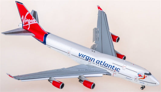 JC Wings Virgin Atlantic Boeing 747-400 G-VHOT flaps down 1:400 Diecast Model view 1