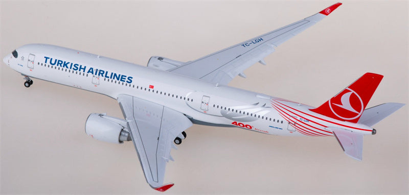 JC Wings Turkish Airlines Airbus A350-900XWB TC-LGH Flaps down 1:400 Aircraft Pre-built  Airliner Model Display