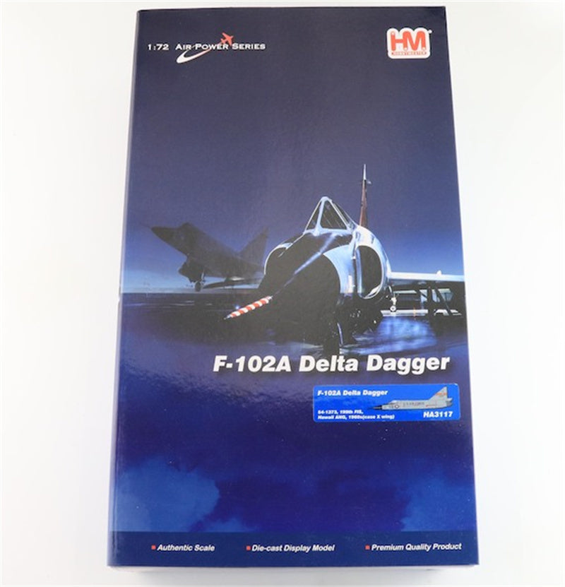 HOBBY MASTER F102A Delta Dagger USAF 54-1373 199th FIS Hawaii ANG 1960s (case X wing) 1:72 Aircraft Pre-built Model