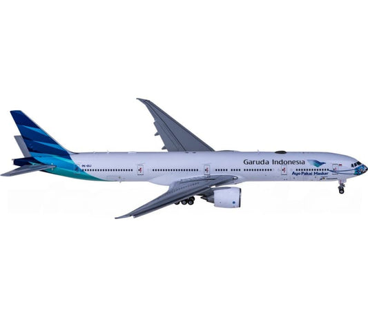 JC Wings Garuda Indonesia Boeing 777-300ER PK-GIJ Flaps down 1:400 Aircraft Pre-built  Airliner Model Display