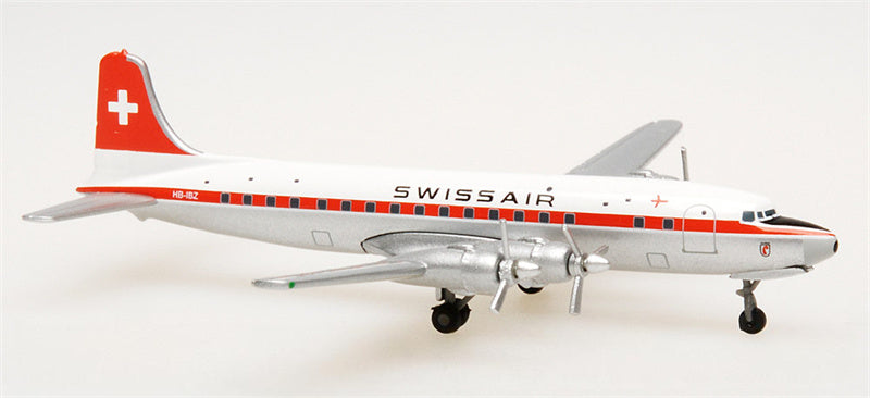 Herpa Swissair Douglas DC-6B HB-IBZ 1:500 Diecast Model view 1