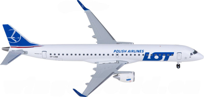 Herpa LOT for Embraer ERJ-195 SP-LNM 1:500 Airplane Pre-built  Airliner Model Display