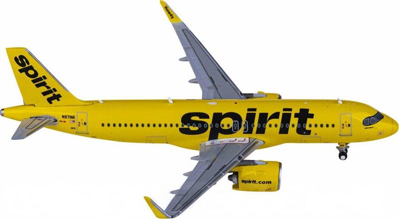 Geminijets Spirit Airlines for Airbus A320neo N971NK 1:400 Airplane Pre-built  Airliner Model Display