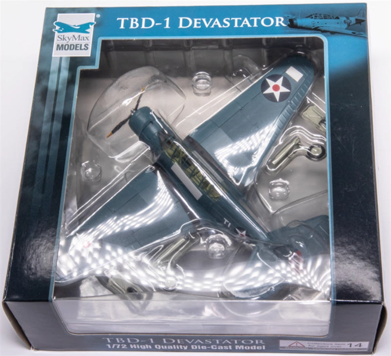 SkyMax TBD-1 Devastator Battle of Coral Sea white T-1 Lt. Cdr. James Brett VT-2 USS Lexington May 1942 1:72 Aircraft Pre-built Model
