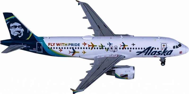 Geminijets Alaska Airlines Airbus A320 N854VA Fly With Pride 1:400 Diecast Model view 2