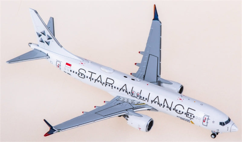 JC Wings Singapore Airlines for Boeing 737 MAX 8 9V-MBL Star Alliance 1:400 Aircraft Pre-built  Airliner Model Display