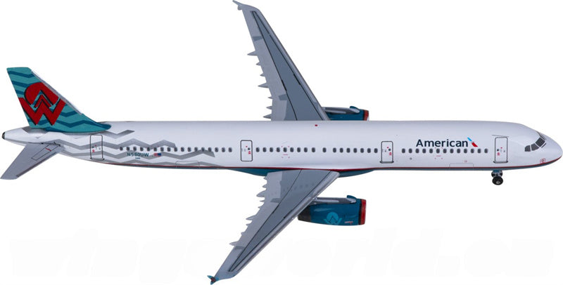 AeroClassics American Airlines Airbus A321 N580UW 1:400 Diecast Model view 2