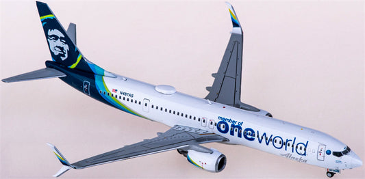 ジェミニジェッツ アラスカ航空 ボーイング737-900ER N487AS ワンワールド加盟 1:400スケール 飛行機組み立て済み旅客機モデル ディスプレイ