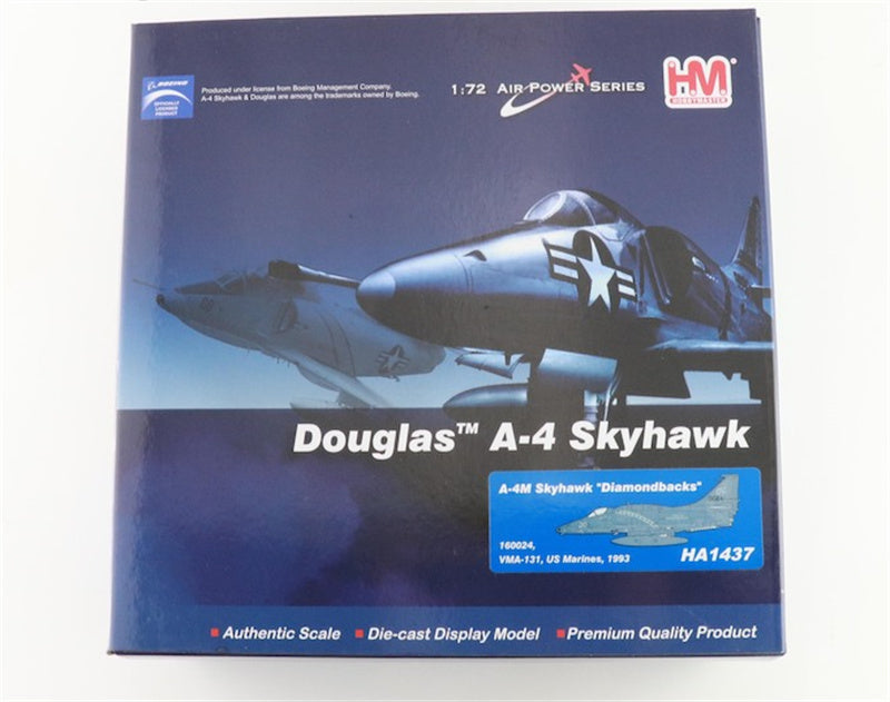 HOBBY MASTER A4M Skyhawk Diamondbacks 160024/QG-00 VMA-131 US Marines 1993 1:72 Aircraft Pre-built Model