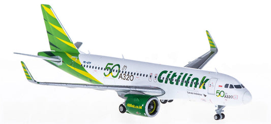 JC Wings Citilink Airbus A320neo PK-GTF 50th A320 1:400 Diecast Model view 1