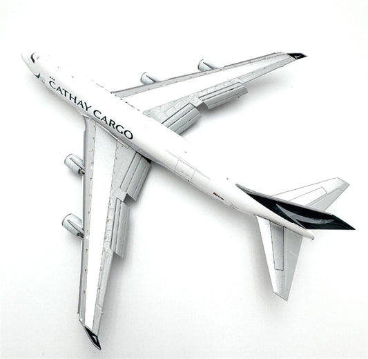 YY Wings Cathay Pacific Boeing 747-400F B-LID Flaps Down 1:400 Diecast Model view 1