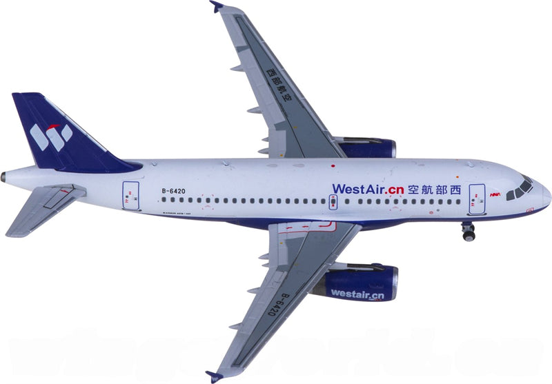 NG Models West Air Airbus A319 B-6420 1:400 Diecast Model view 2