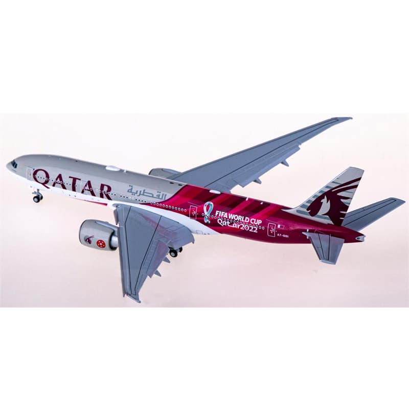 JC Wings Qatar Boeing 777-200LR A7-BBI Flaps down 1:400 Aircraft Pre-built  Airliner Model Display