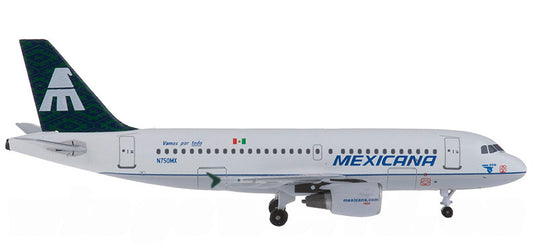 AeroClassics Mexicana for Airbus A319 N750MX 1:400 Airplane Pre-built  Airliner Model Display
