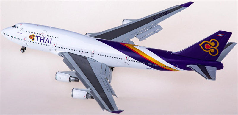 JC Wings Thai Airways Boeing 747-400 HS-TGG Flaps Down 1:400 Diecast Model view 2