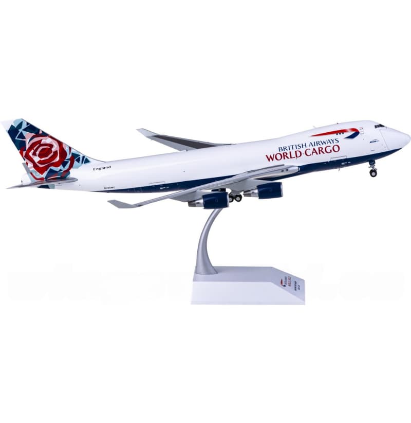 JC Wings British Airways Boeing 747-400F N495MC Interactive Series 1:200 Aircraft Pre-built  Airliner Model Display