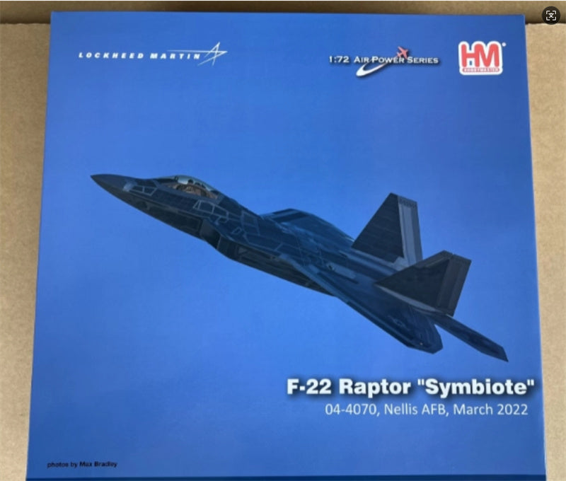 HOBBY MASTER F22A Raptor USAF Symbiote 04-4070 Nellis AFB March 2022 1:72 Aircraft Pre-built Model