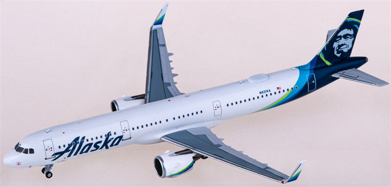 NG Models Alaska Airlines Airbus A321neo N921VA 1:400 Diecast Model view 1