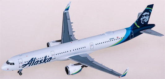 NG Models Alaska Airlines Airbus A321neo N921VA 1:400 Diecast Model view 1