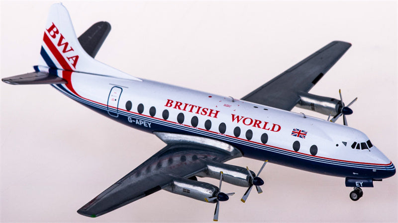 Herpa British World Airlines Vickers Viscount 800 G-APEY 1:200 Diecast Model view 1