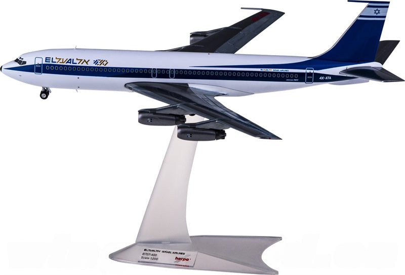 Herpa EL AL Israel Airlines Boeing 707-400 4X-ATA 1:200 Diecast Model view 2
