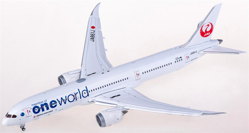 JC Wings Japan Airlines Boeing 787-9 Dreamliner JA861J One World Flaps Down 1:400 Diecast Model view 1