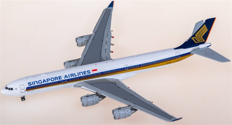 Hxmodels Singapore Airlines Airbus A340-500 9V-SGB flaps down 1:400 Diecast Model view 2