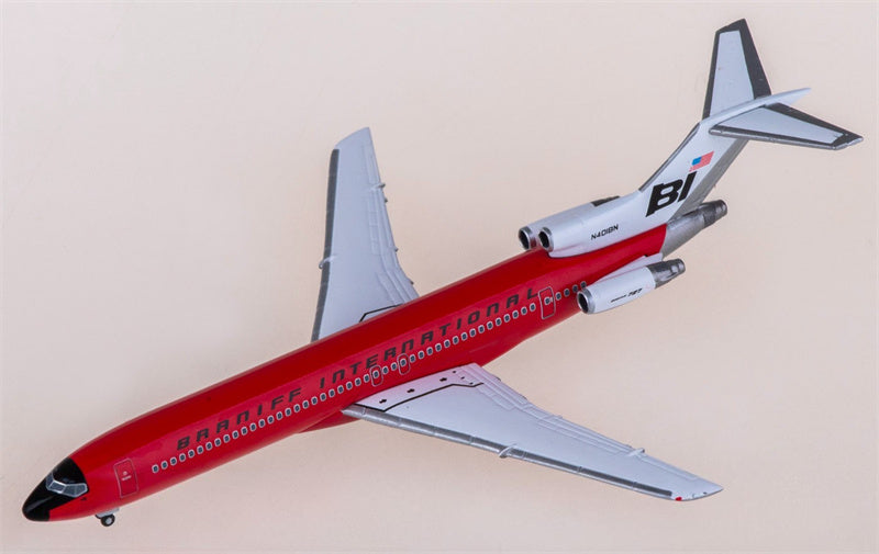 Herpa Braniff International Boeing 727-200 N401BN 1:500 Aircraft Pre-built  Airliner Model Display