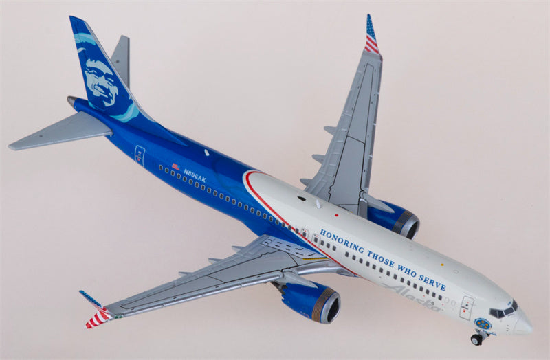 Geminijets Alaska Airlines Boeing 737 MAX 8 N806AK 1:400 Diecast Model view 3