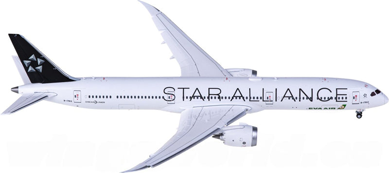 JC Wings EVA Air Boeing 787-10 Dreamliner B-17812 Star Alliance Flaps Down 1:400 Diecast Model view 2