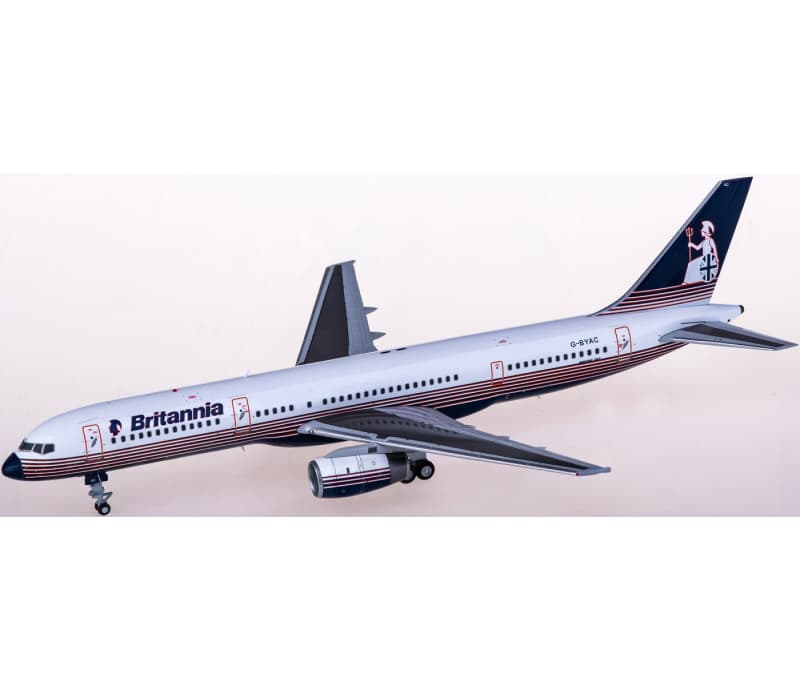 JC Wings Britannia Boeing 757-200 G-BYAC 1:200 Aircraft Pre-built  Airliner Model Display