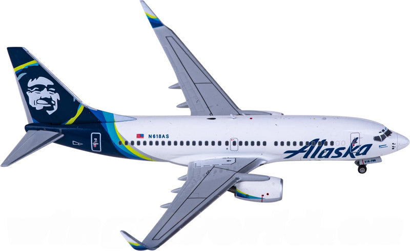 NG Models Alaska Airlines Boeing 737-700 N618AS 1:400 Diecast Model view 1