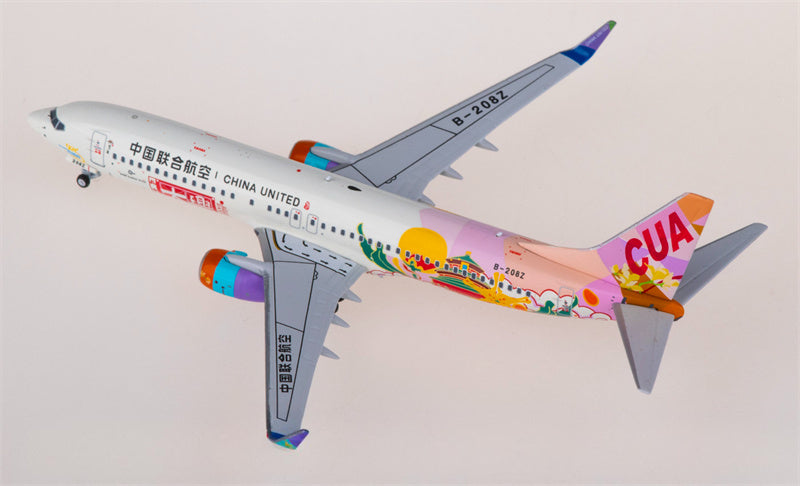 NG Models China United Airlines Boeing 737-800 B-208Z 1:400 Diecast Model view 1