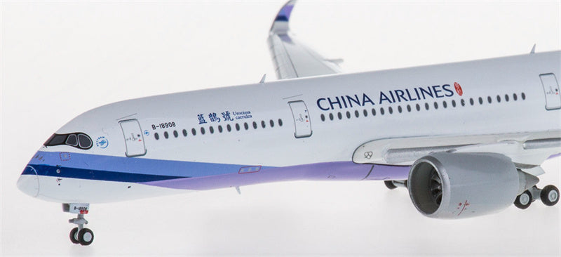 JC Wings China Airlines for Airbus A350-900 B-18908 Flaps Down 1:400 Airplane Pre-built  Airliner Model Display