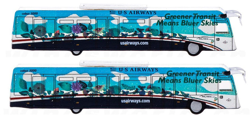 Geminijets US Airways Cobus 3000 Airport Passenger Bus 2pcs a set 1:200 Accessory Model view 2