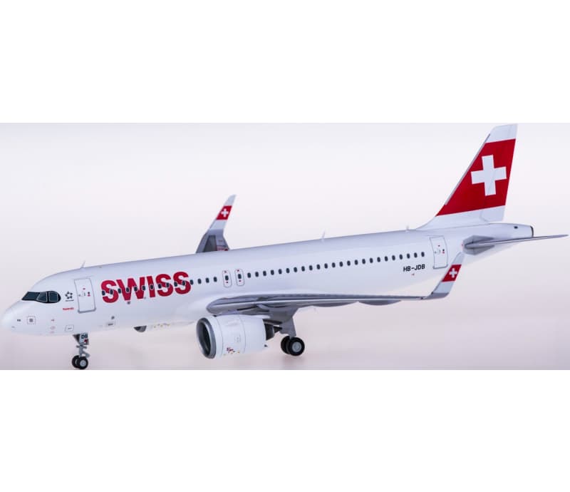 JC Wings Swiss Airbus A320neo HB-JDB 1:200 Aircraft Pre-built  Airliner Model Display