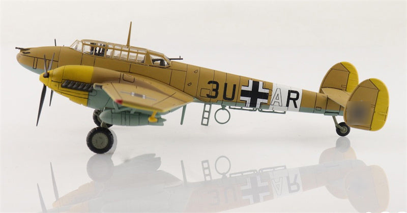 HOBBY MASTER Bf110E-2 Messerscmitt Luftwaffe 3U+AR 7./ZG 26 Italy 1941 (special weathered version) 1:72 Aircraft Pre-built Model