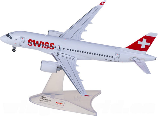 Herpa Swiss Airbus A220-100 HB-JBH 1:200 ABS Model view 1