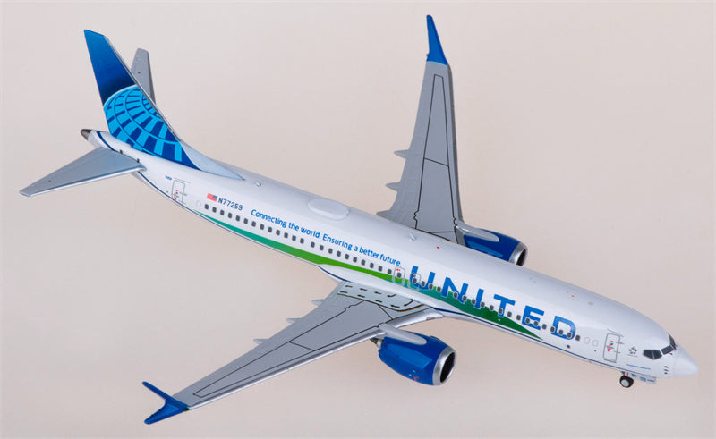NG Models United Airlines Boeing 737 MAX 8 N77259 1:400 Diecast Model view 3