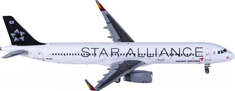 JC Wings Asiana Airbus A321 HL8071 Star Alliance 1:400 Diecast Model view 3